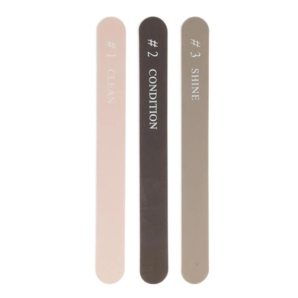 Eleganza 3-Step Nail File Set Assorted Colours Pack of 3 CP8300190 | Clean-Condition and Shine | Buffer Emery Boards for Natural Nail Care