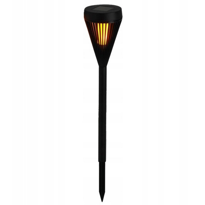 ProGarden Solar LED Garden Torch Light Mat Black 43cm CX2100780 | Warm White Flame Effect | Outdoor Pathway Lamp | For Yard-Patio or Driveway