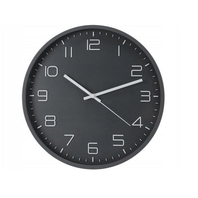 Round Wall Clock with Plastic Frame Assorted Colours 30cm Pack of 1 HZ1601300 | Silent Non-Ticking Design | With Bold Numbers | Stylish Decorative Clock | For Home-Office or Classroom