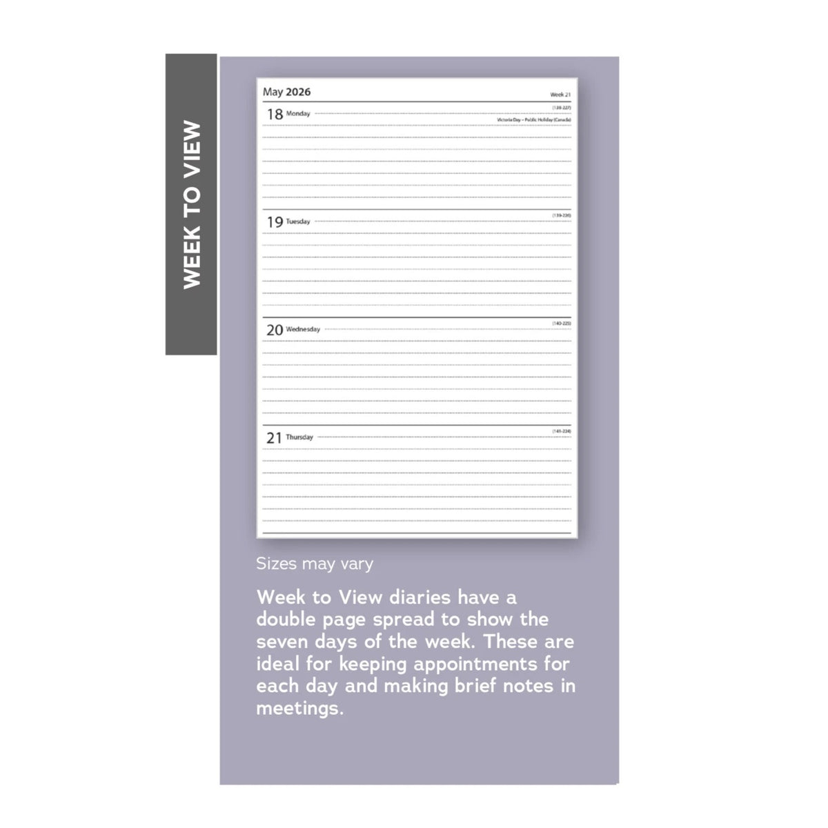 Design Group 2026 Week To View Diary Planner Assorted Colour A4 Pack of 1 YCORDIA4A021 | Hardback Cover | For Office-School and Personal Use