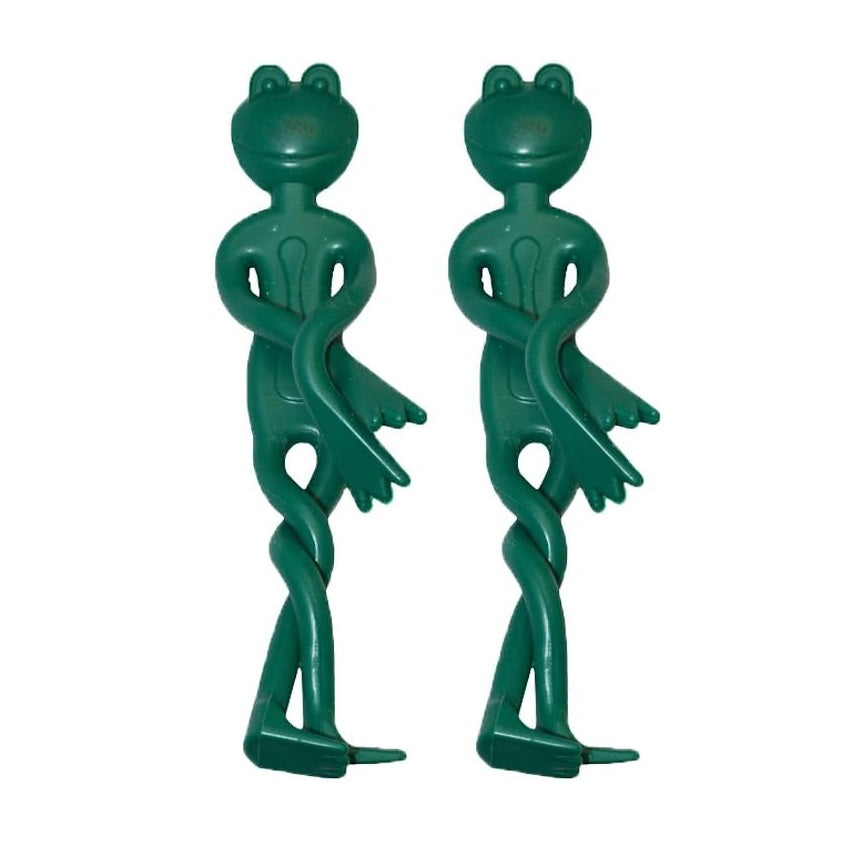 Green Jem Decorative Frog Plant Ties Green Pack of 2 GSFROG | Bendable Plant Support Clips | Wrap Around Stems | Reusable Garden Accessories | Reusable | Rust-free | Waterproof Rubber Coating | Attach to Bamboo and Trellis