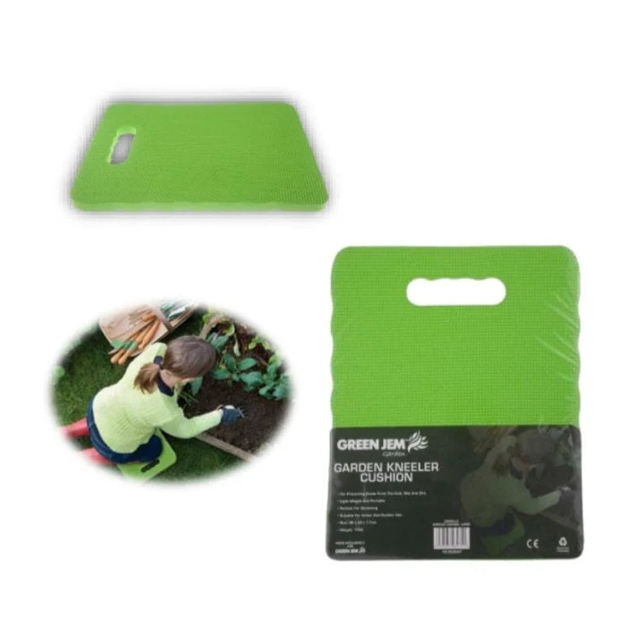 Green Jem Garden Kneeler Cushion Green Large 37.5cm x 30cm x 1.7cm 115g GSKNC-LG | Lightweight and Portable | Perfect for Gardening | Protects from Cold-Wet and Dirt | Indoor and Outdoor Use