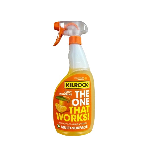 Kilrock Multi-Surface Antibac Cleaner Spray Orange 750ml TOTWMULTI750 | With Juicy Tangerine Fragrance | The One That Works | Kills 99.9 Percent Germs and Viruses | Powerful Antibacterial Cleaning Spray | Leave Surface Squeaky Clean