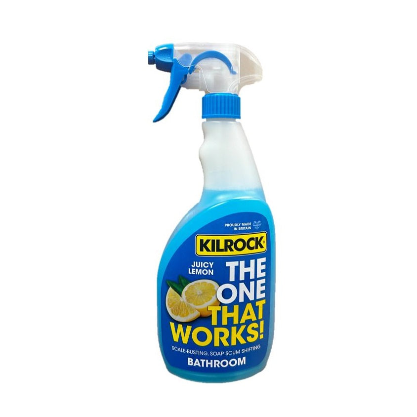 Kilrock Bathroom Cleaner Spray Blue 750ml TOTWBATHROOM750 | With Juicy Lemon Fragrance | The One That Works | Scale Busting | Soap Scum Shifting | Rmoves Water Marks | For Use on Glass-Chrome-Stainless Steel and Plastic Shower Doors