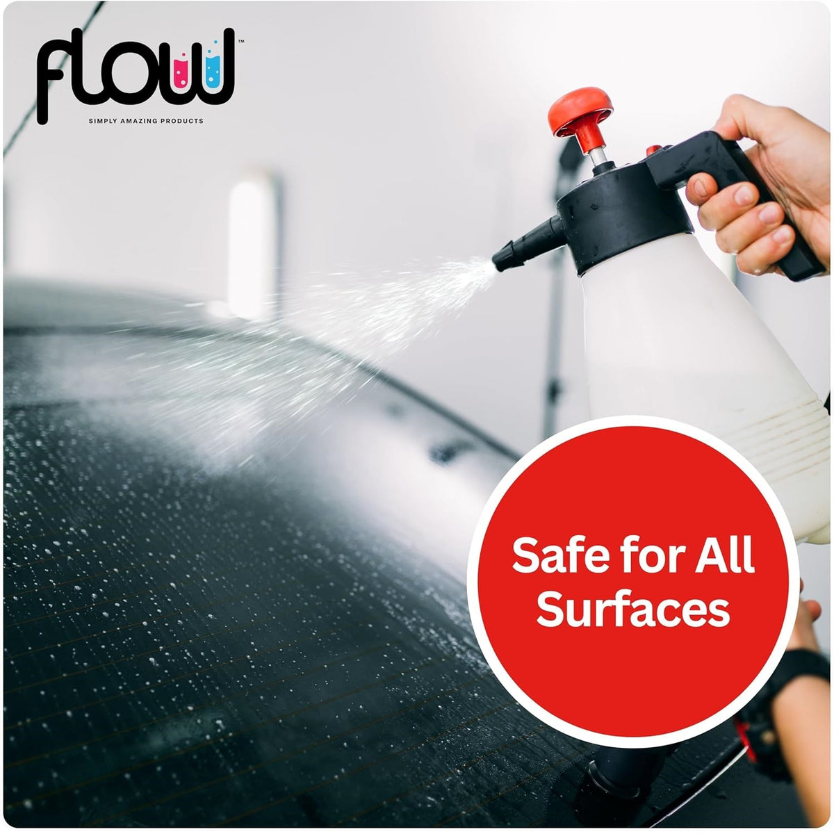 Flow Heavy Duty Foam Detergent Cherry Snow Scent Pink 5Ltr SNOW5L | High Foaming | Prewash Solution | Suitable for All Paint Types | Powerful Formula | Long Lasting | Removes Road Traffic Film and Other Everyday Soiling