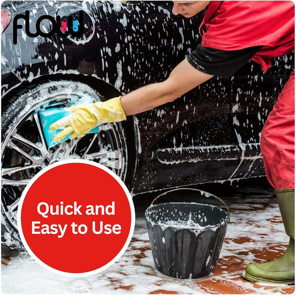 Flow Heavy Duty Foam Detergent Cherry Snow Scent Pink 5Ltr SNOW5L | High Foaming | Prewash Solution | Suitable for All Paint Types | Powerful Formula | Long Lasting | Removes Road Traffic Film and Other Everyday Soiling