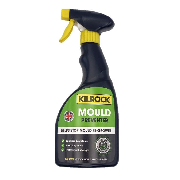 Kilrock Mould Preventer Spray Black 500ml MOULD PREVENTER | Stops Mould Regrowth | Fresh Fragrance | Biocidal Protection | Professional Strength | Helps Stop Mould Re-Growth | For All Hard Surfaces