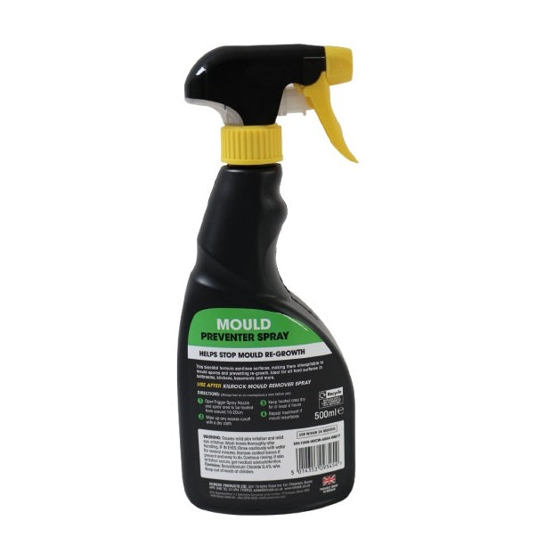 Kilrock Mould Preventer Spray Black 500ml MOULD PREVENTER | Stops Mould Regrowth | Fresh Fragrance | Biocidal Protection | Professional Strength | Helps Stop Mould Re-Growth | For All Hard Surfaces