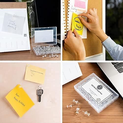 SiL Craft Push Pins Assorted Colours Pack of 100 53g ST4984A | Ideal for Notice Boards-Maps-Crafts and Office Use