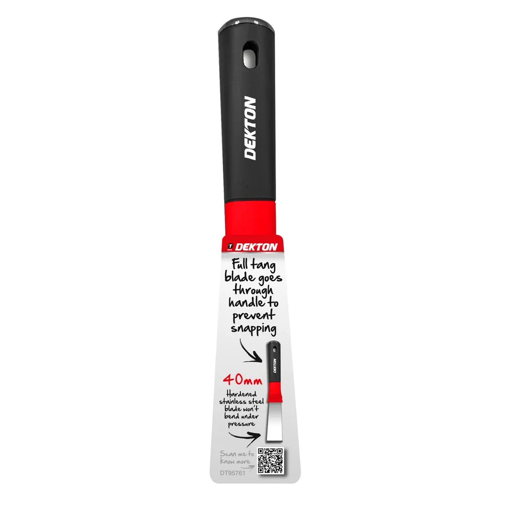 Dekton Professional Filling Knife Multicolour 40mm DT95761 | Ideal for Filling Cracks - Scraping Wallpaper and Repairing Holes | High Quality Stainless Steel Blade | Hollow Ground Blade | Full Tang