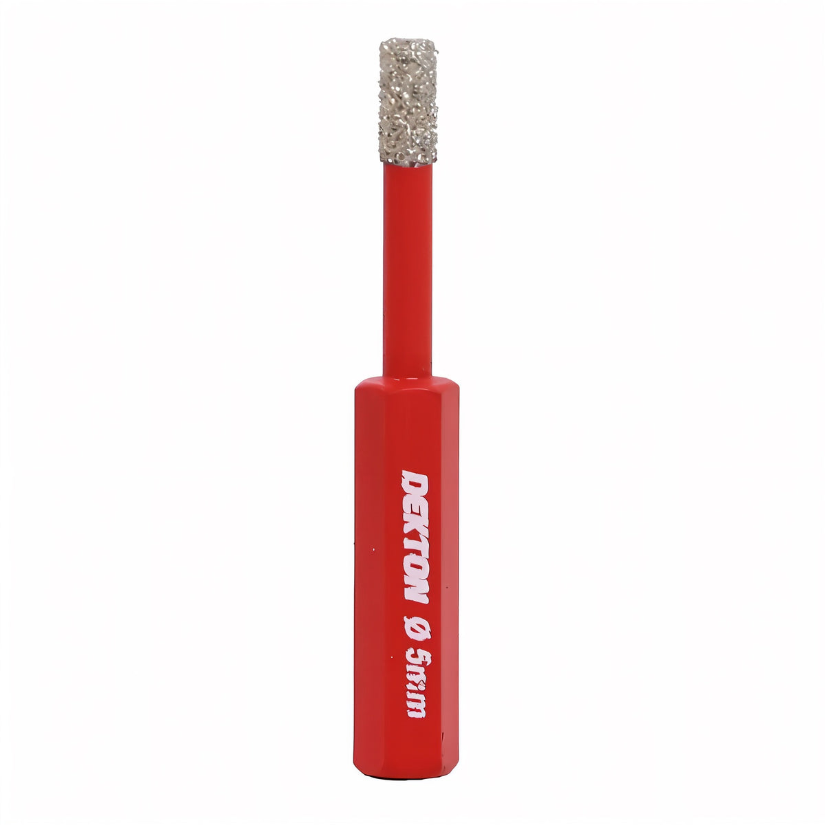 Dekton Dry Diamond Tile Bit Red and Silver 5mm DT80205 | 1-4-Inch Hex Shank | Wax Core | Ideal for Cutting Ceramic Porcelain Stone | Use with Corded and Cordless Drills | High Grade Hardened Steel