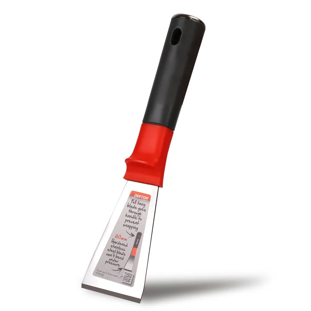 Dekton Professional Filling Knife Multicolour 60mm DT95762 | Ideal for Filling Cracks - Scraping Wallpaper and Repairing Holes | High Quality Stainless Steel Blade | Hollow Ground Blade | Full Tang