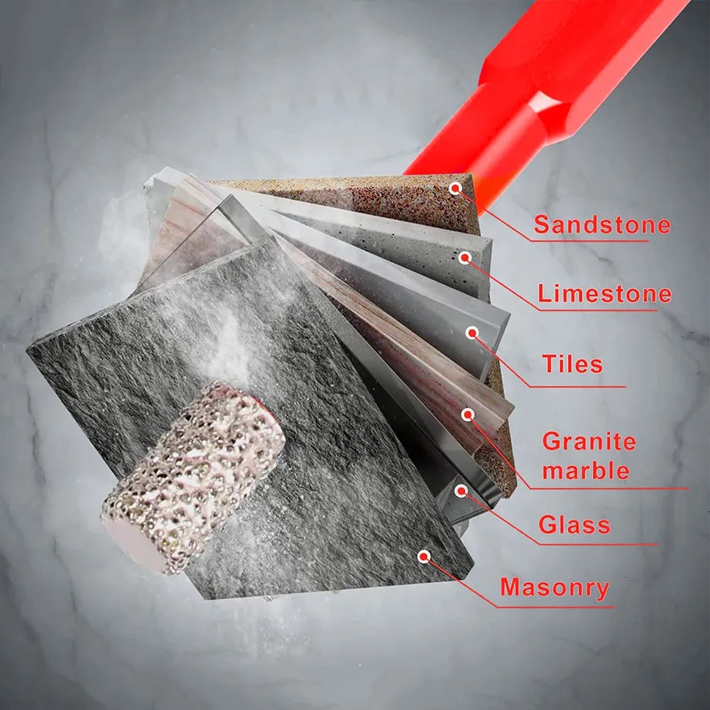 Dekton Dry Diamond Tile Bit Red and Silver 7mm DT80208 | 1-4-Inch Hex Shank | Wax Core | Ideal for Cutting Ceramic Porcelain Stone | Use with Corded and Cordless Drills | For Best Results Use at 1500-2800 RPM | High Grade Hardened Steel