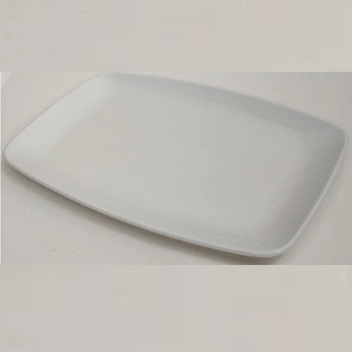Carnaby Rectangular Porcelain Serving Plate White 12-Inch CRM1487 | Dishwasher and Microwave Safe