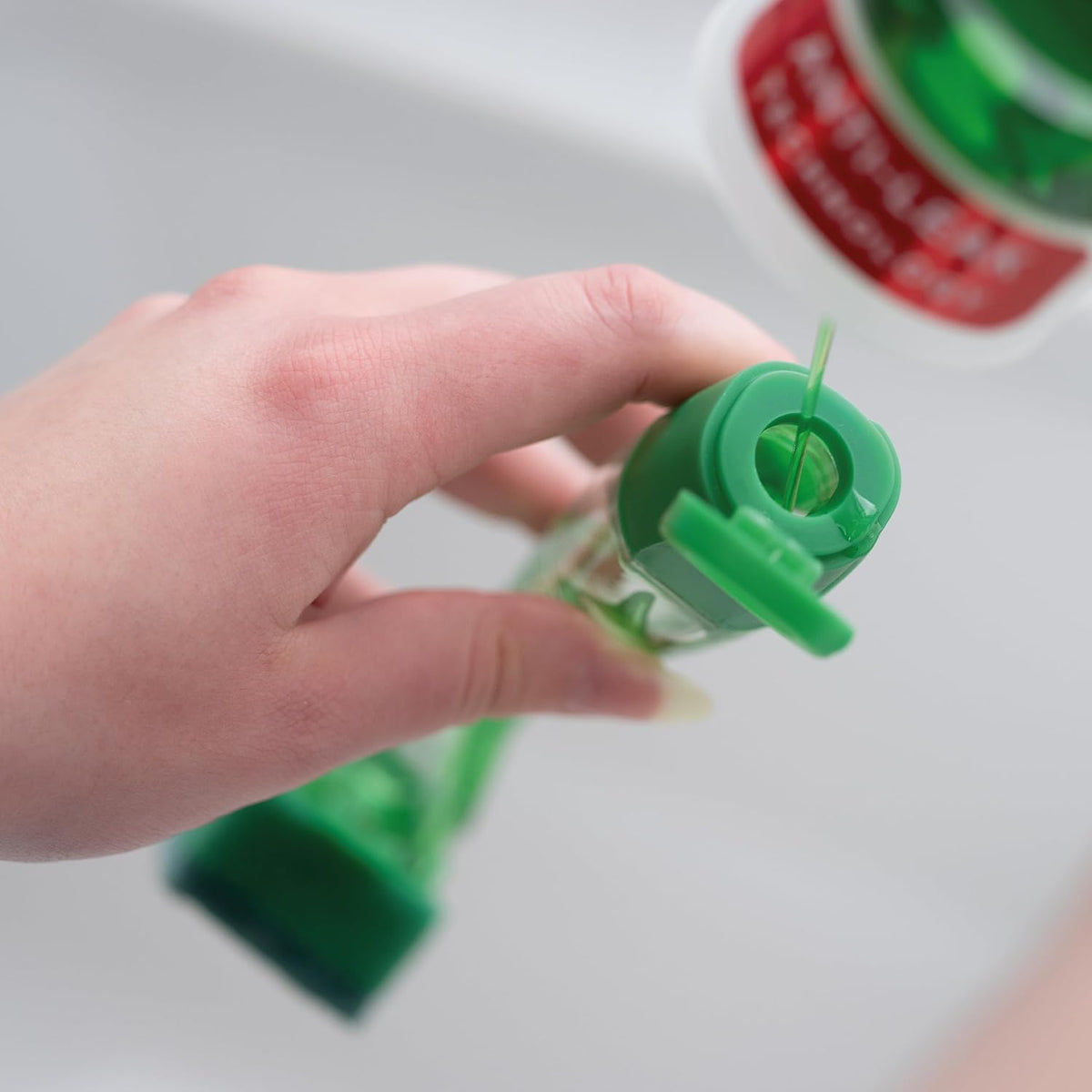 Fairy Max Power Soap Dispensing Dish Brush Green 519860 | Non-Scratch Curved Head | For Hard to Reach Corners | Ergonomic Handle | 2X Longer Lasting Cleaning Tool | Next Level Performance