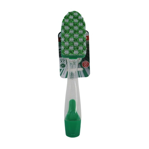 Fairy Max Power Soap Dispensing Dish Brush Green 519860 | Non-Scratch Curved Head | For Hard to Reach Corners | Ergonomic Handle | 2X Longer Lasting Cleaning Tool | Next Level Performance