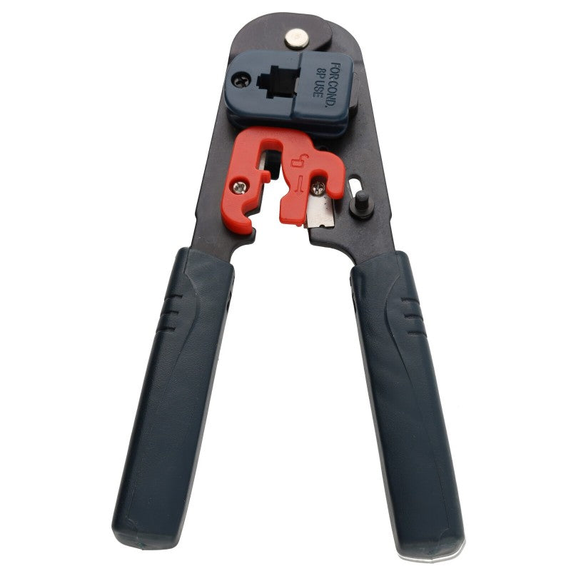 Mercury RJ45 Crimping Tool Multicolour L185mm 710.266UK | Lightweight Durable and Compact | Ratchet Action | Vinyl Handle Grips