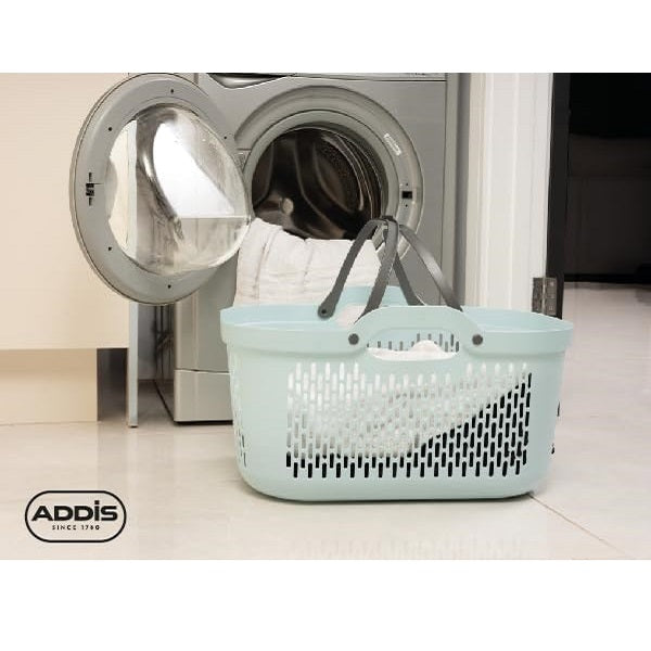 Addis Signature Laundry Basket with Carry Handles Sage and Mushroom 519806 45Ltr W55cm x D39.5cm x H30.5-40cm 519561 | New Modern Design | Made from Durable Material | Handles for Convenient One-Hand Carrying