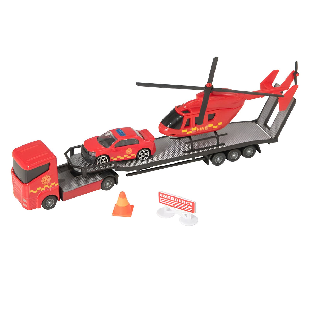 HTI Teamstrez Street Machines Metal Emergency Heli Transporter Assorted Pack of 1 1377033