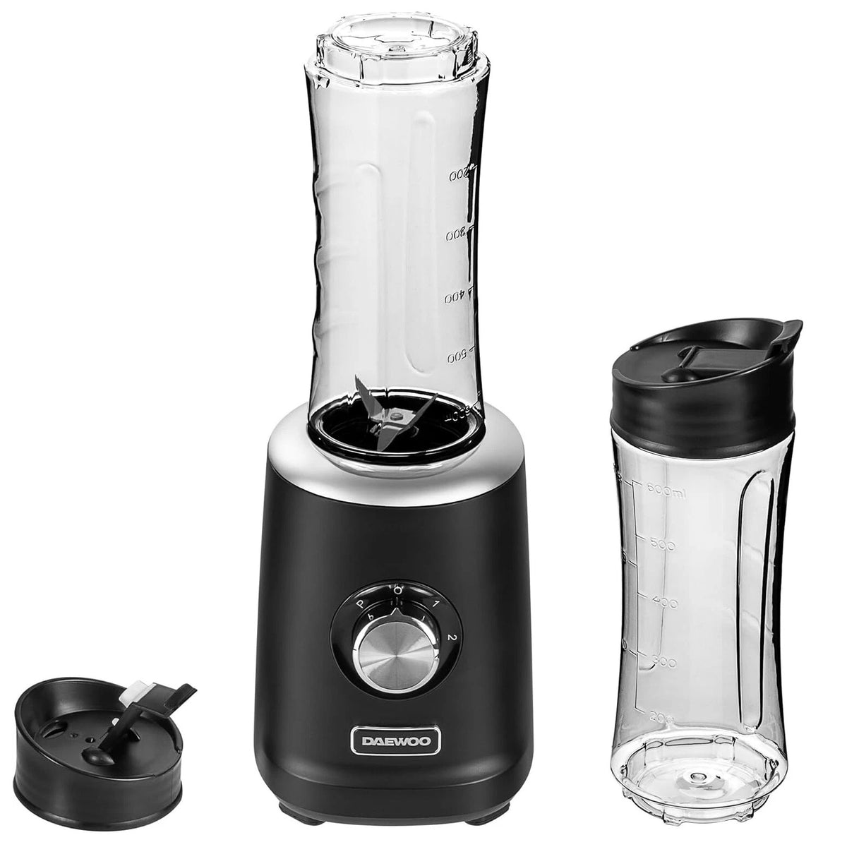 Daewoo Verti Blend 500W Blender Black SDA2783 | Perfect for Smoothies and Much More | 2x 600ml Beakers Included | Stainless Steel Blades | Pulse Function