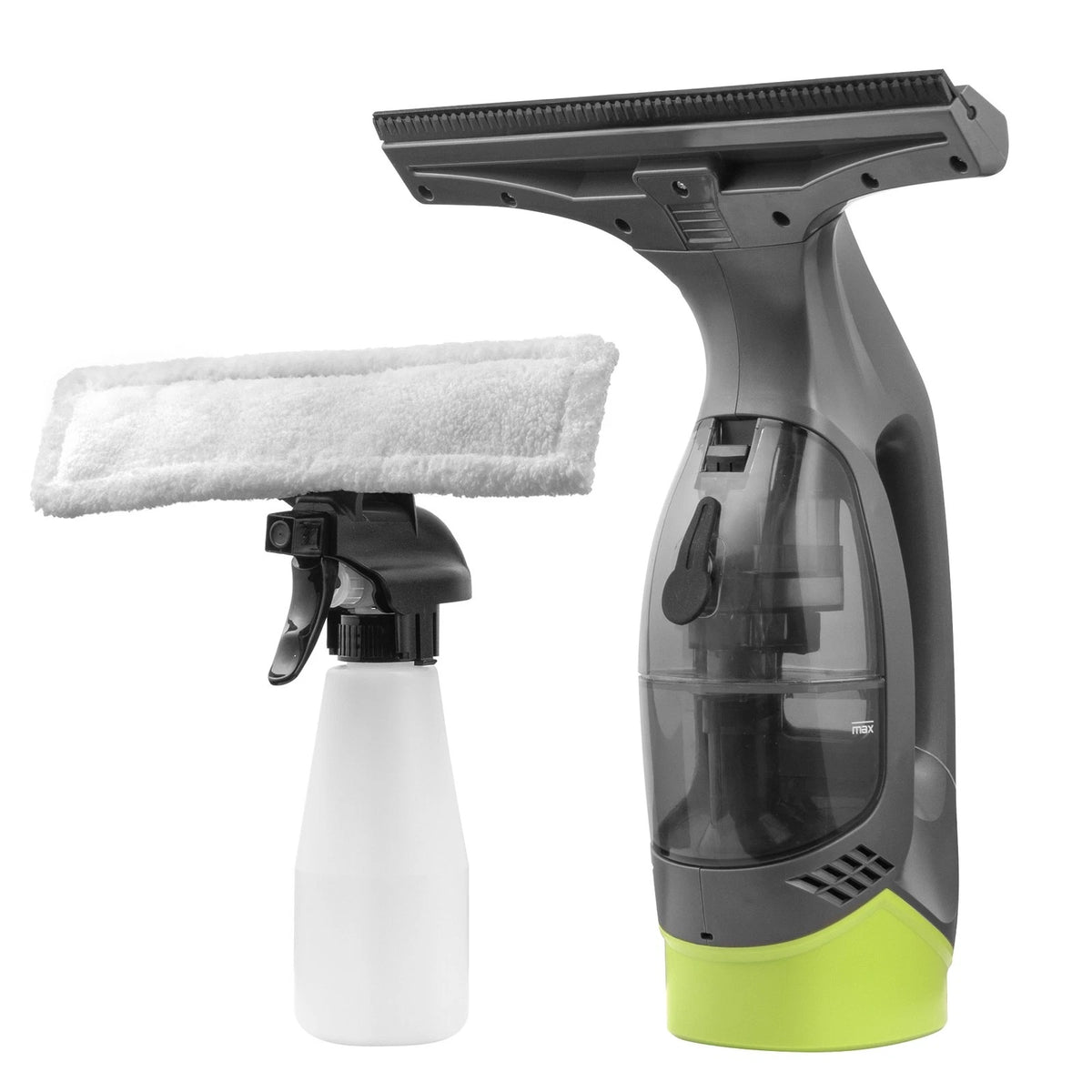 Daewoo Hurricane Clearvac Rechargeable Window Vacuum Cleaner Black and Green FLR00194 | 30 Minute Run Time | Lightweight | Cordless Design | Charging Indicator Light | 150ml Dirty Water Tank