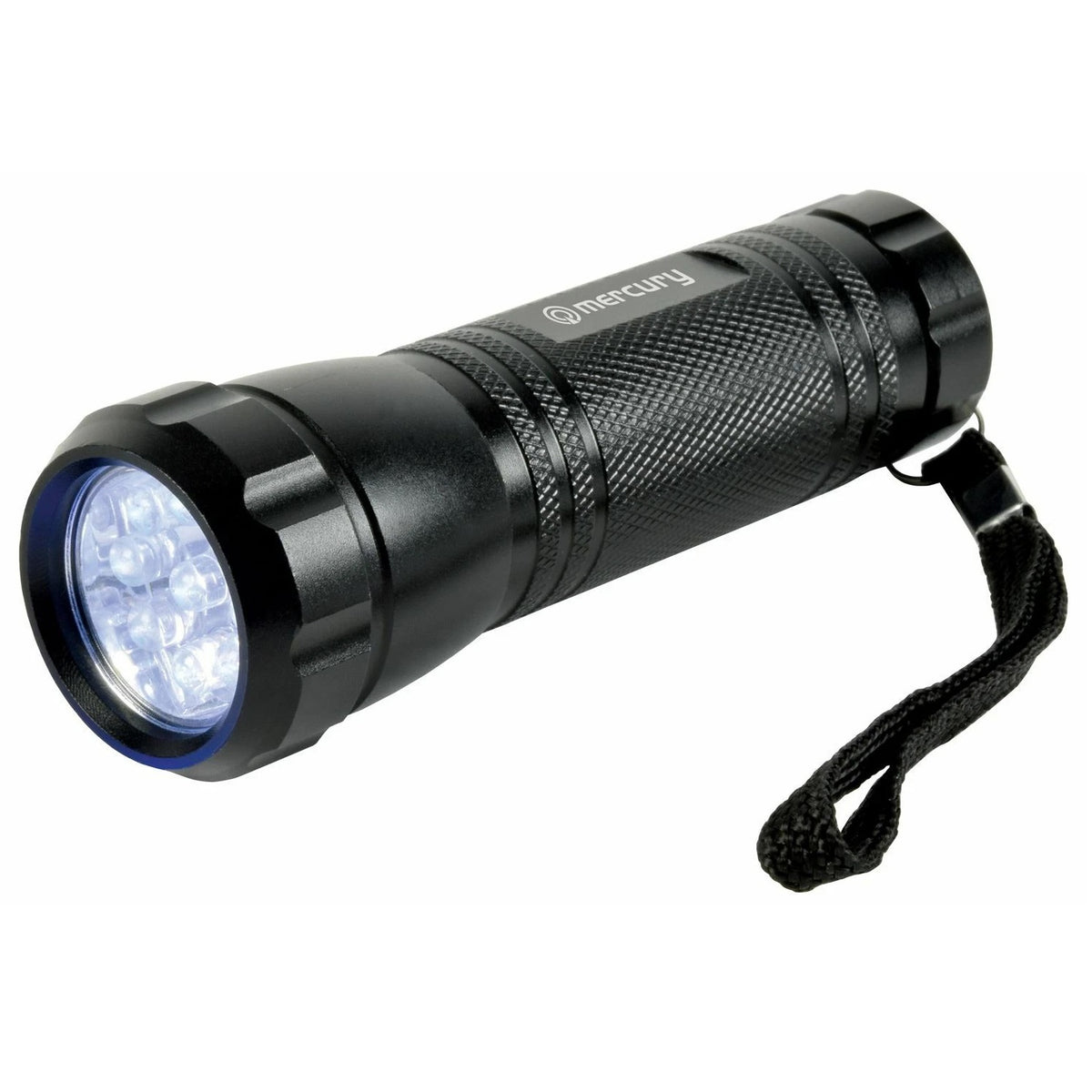 Mercury 9 LED UV Torch Black 410.445UK | Detects Fluorescent Agents and Security Codes | Identify Counterfeit Bank Notes