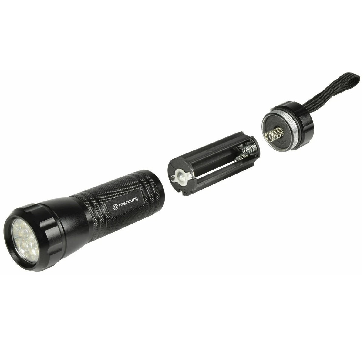 Mercury 9 LED UV Torch Black 410.445UK | Detects Fluorescent Agents and Security Codes | Identify Counterfeit Bank Notes