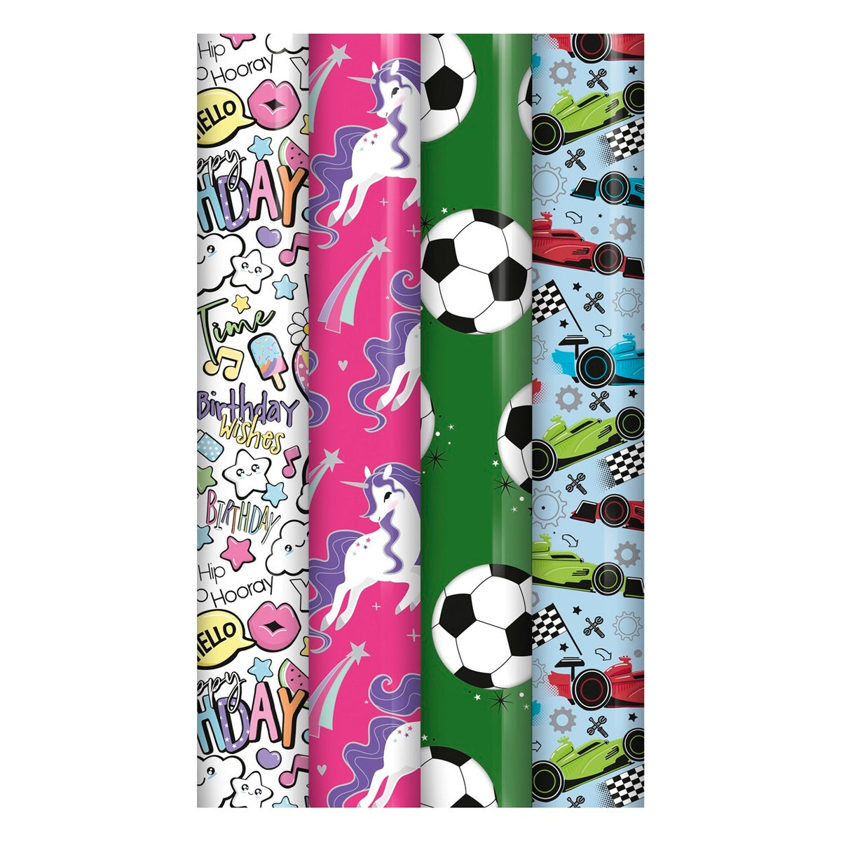 Eurowrap Recyclable Kids Giftwrap Assorted 3Mtr x 70cm 35576-GWC