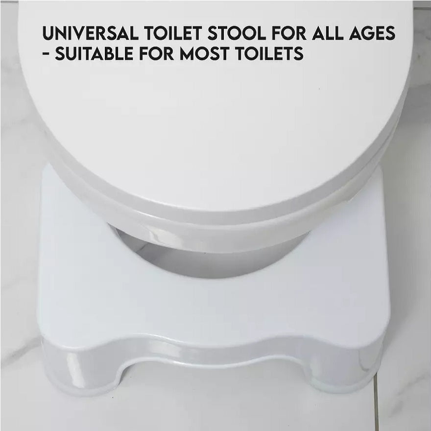 Addis Toilet Stool White 519815 | Lightweight | Universal Use for All Ages | Easy to Clean | Suitable for Most Toilets