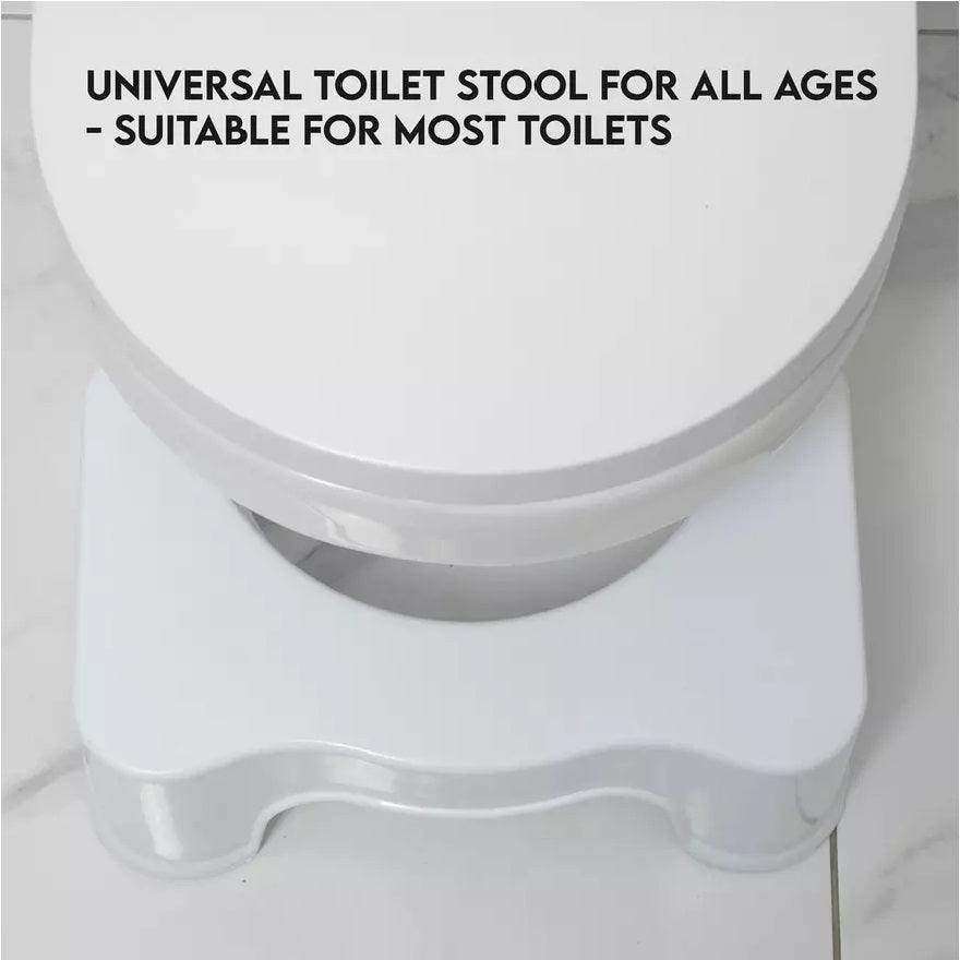 Addis Toilet Stool White 519815 | Lightweight | Universal Use for All Ages | Easy to Clean | Suitable for Most Toilets