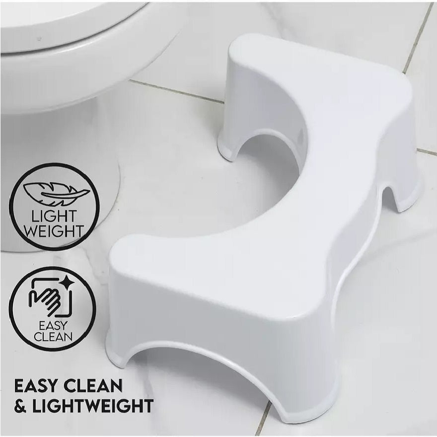 Addis Toilet Stool White 519815 | Lightweight | Universal Use for All Ages | Easy to Clean | Suitable for Most Toilets