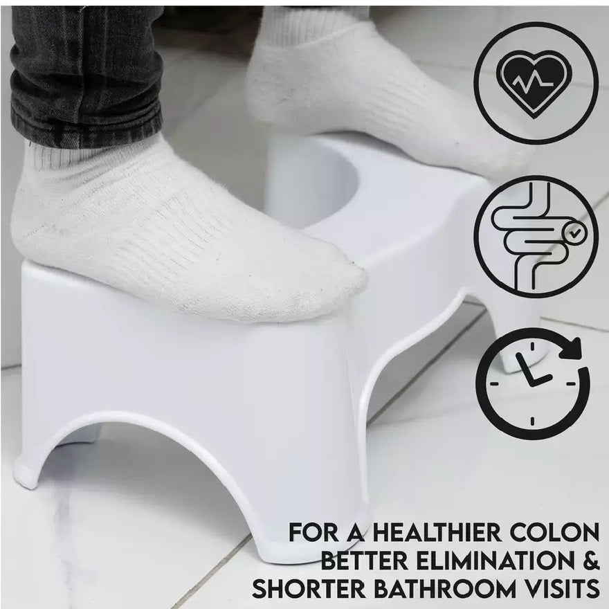 Addis Toilet Stool White 519815 | Lightweight | Universal Use for All Ages | Easy to Clean | Suitable for Most Toilets