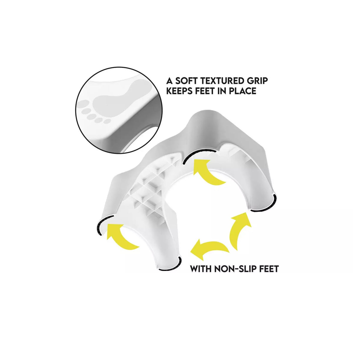 Addis Toilet Stool White 519815 | Lightweight | Universal Use for All Ages | Easy to Clean | Suitable for Most Toilets