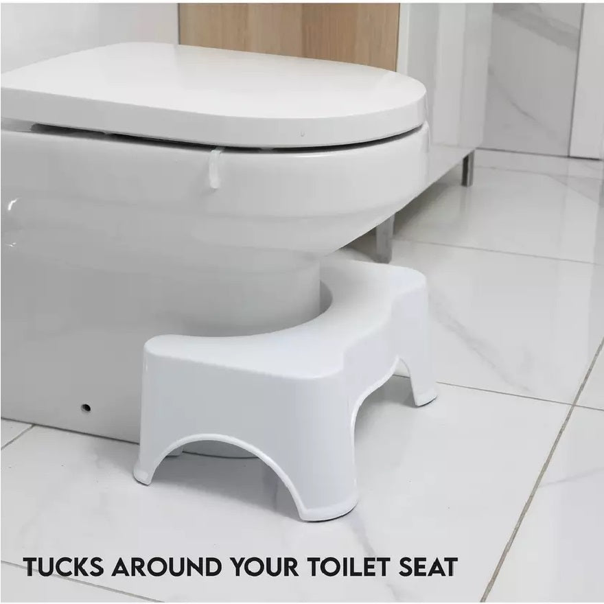 Addis Toilet Stool White 519815 | Lightweight | Universal Use for All Ages | Easy to Clean | Suitable for Most Toilets