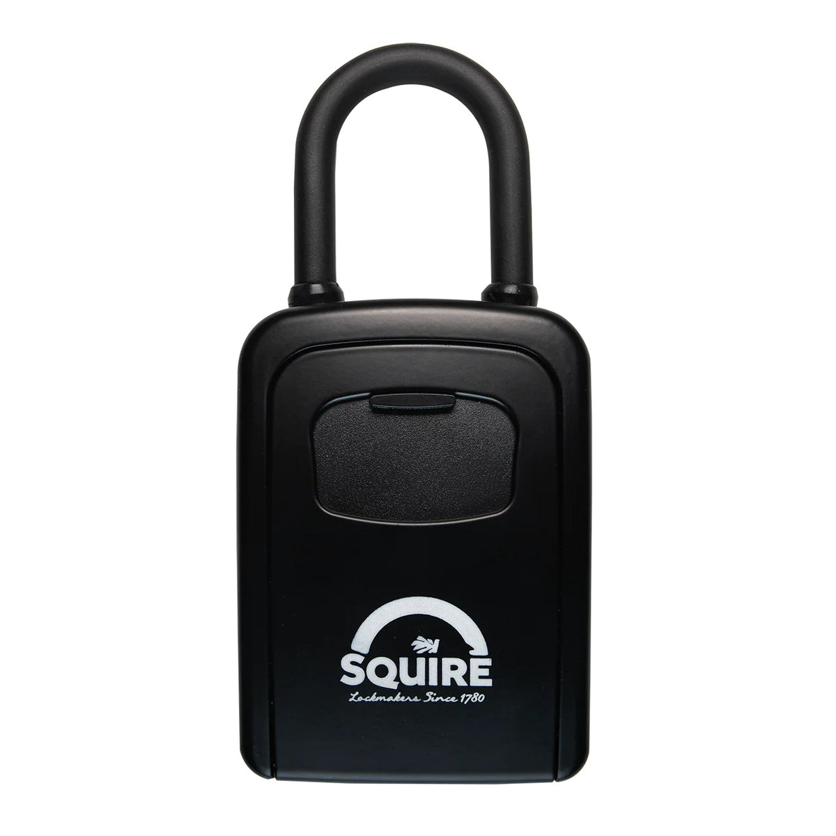 Squire Combination Key Keep 1 PB Black KEYKEEP1 PB | 4 Combination Wheels - 10000 Possible Combinations | No Keys to Lose | Portable Lock Box | Accepts Multiple Keys | Recodable Combination Mechanism | Shutter Door Over Combination Wheels | Soft Touch Back and Coated Shackle to Prevent Scratching