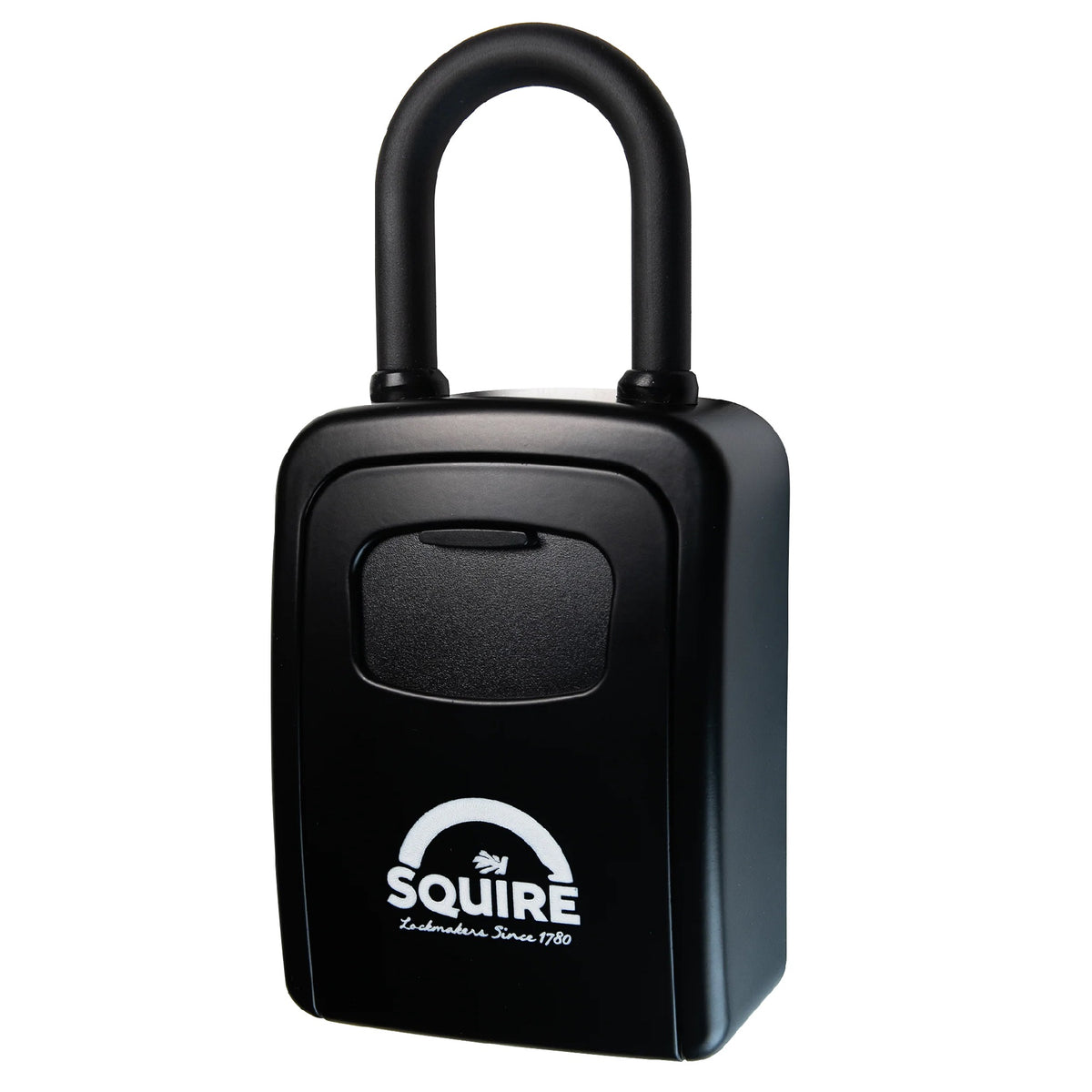 Squire Combination Key Keep 1 PB Black KEYKEEP1 PB | 4 Combination Wheels - 10000 Possible Combinations | No Keys to Lose | Portable Lock Box | Accepts Multiple Keys | Recodable Combination Mechanism | Shutter Door Over Combination Wheels | Soft Touch