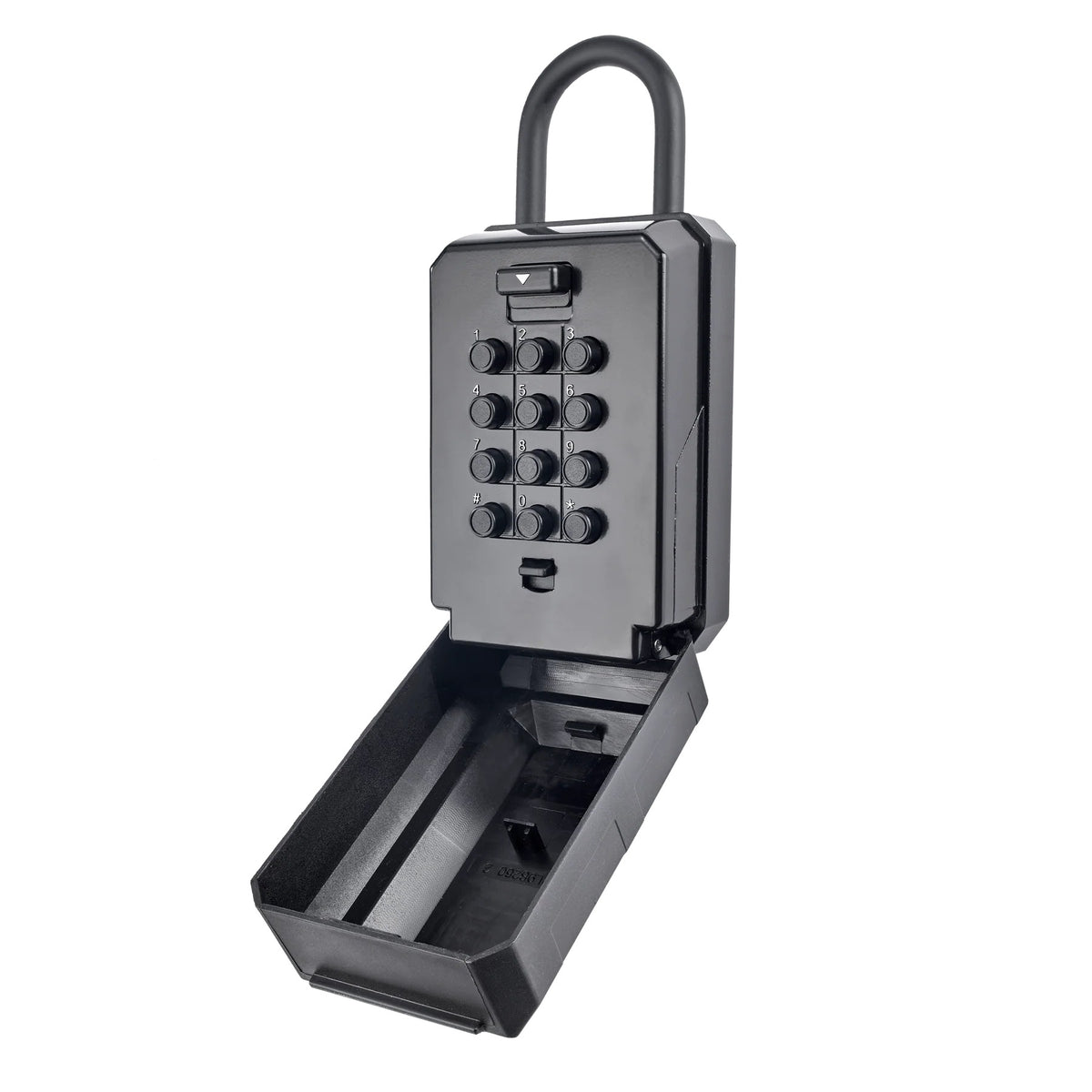 Squire Combination Key Keep 2 PB Black KEYKEEP2 PB | Portable Lock Box | Durable Construction | 12 Button Recodable Combination Lock | Weather Resistant Cover | Easy to Fit and Recode | Keep your Spare Keys Safe | Soft Touch Back and Coated Shackle to
