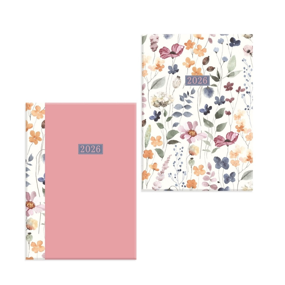 Design Group 2026 Week To View Diary Planner Assorted Colour A5 Pack of 1 YCORDIA4A008 | Hardback Cover | Floral and Pink Cover Set | Planner for Appointments-Notes and Scheduling