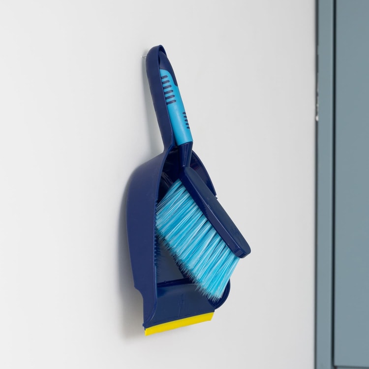 Addis Flash Dustpan and Brush Set Blue 519763 | Superior Sweep with Advanced Bristle Technology | Tough on Dirt | Gentle on Surfaces | Cleaning Tool for Home Use