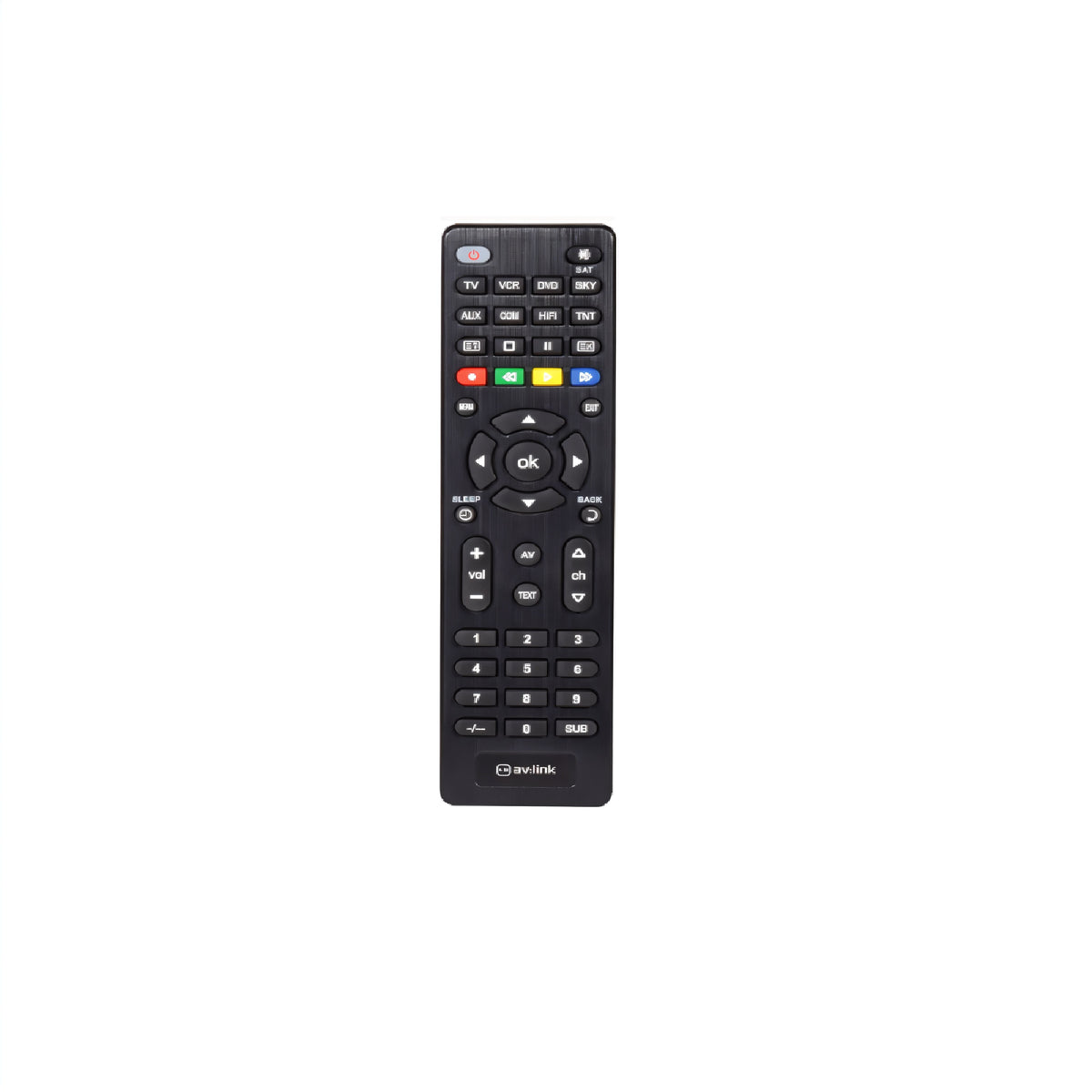 AVSL 8-in-1 Universal Remote Control Black 149.505UK | Controls upto 8 Devices TV - DVD - SAT - HiFi | Ideal to Replace Lost or Broken Remote Controls | Operates Most Major Control Functions