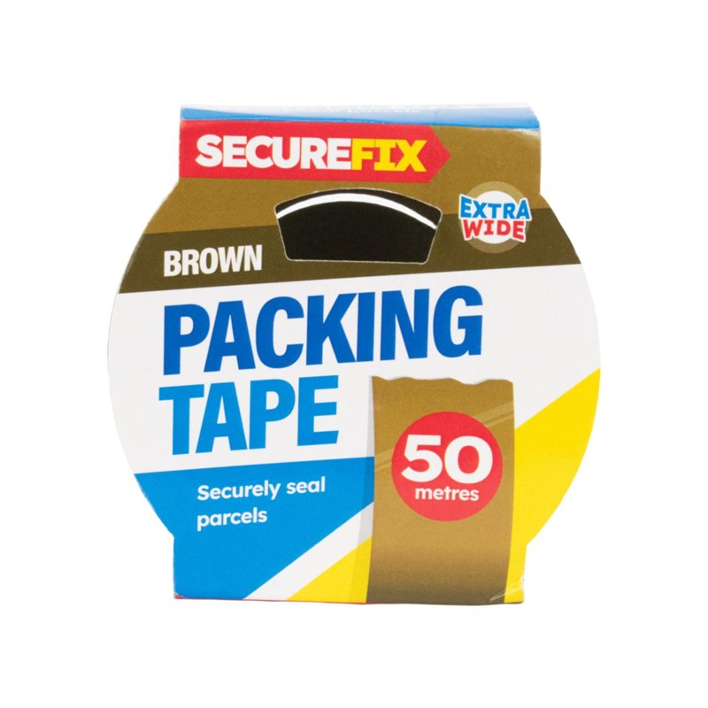 OTL SecureFix Extra Wide Packing Tape Brown 48mm x 50Mtr 318632 | Strong Adhesive | Securely Seals Parcels | Ideal for Shipping and Storage