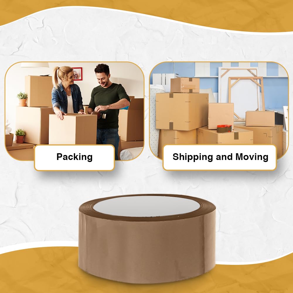 OTL SecureFix Extra Wide Packing Tape Brown 48mm x 50Mtr 318632 | Strong Adhesive | Securely Seals Parcels | Ideal for Shipping and Storage