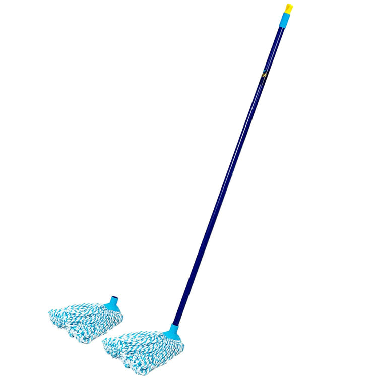 Addis Flash Ultrafibre Micro Mop with Refill Multicoloured 519853 | Sparkling Clean | 100 Percent Microfibre | Ultra Absorbent | Includes 1 Extra Refill | Easy to Change | For All Hard Flooring Types | For Wet Moping and Dry Dusting