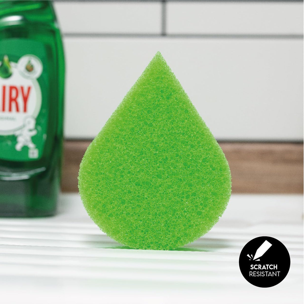Addis Fairy Max Power Non-Scratch Teardrop Scourer Green Pack of 1 519866 | 2X Longer Lasting | Ideal for Air Fryers | Durable and Heavy Duty Scrubbing Pad | Point Design for Hard to Reach Corners | Next Level Performance