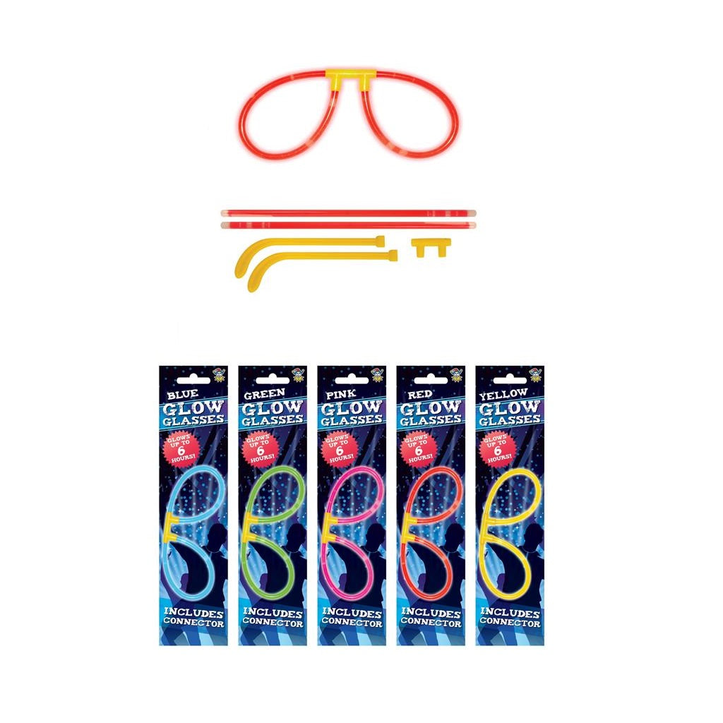 Henbrandt Glow Glasses Assorted Colours N99235 | Includes Connector | Glows Up To 6 Hours