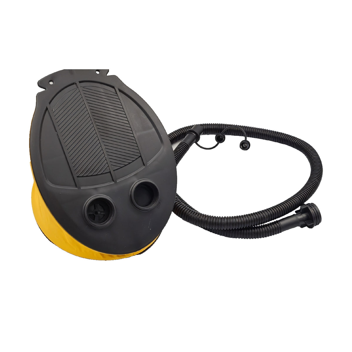 ProCamp Foot Pump Inflator-Deflator Black and Yellow 3Ltr CAM6294OB | 3 Valve Plugs | Strong and Durable | Easy to Use | Folds Flat for Easy Storage | Inflates and Deflates Large Inflatables