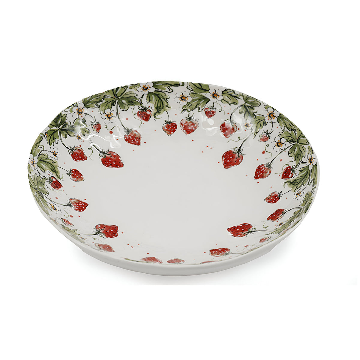 Sifcon International Strawberry Print Bowl White 34cm x 34cm x 8cm KG3780