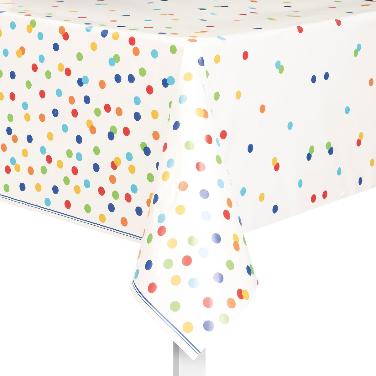 Jaunty Partyware Dotty Print PE Table Cover White 1.8Mtr x 1.4Mtr 324158 | Wipe Clean and Reusable Plastic | Protect Surfaces from Spills and Stains