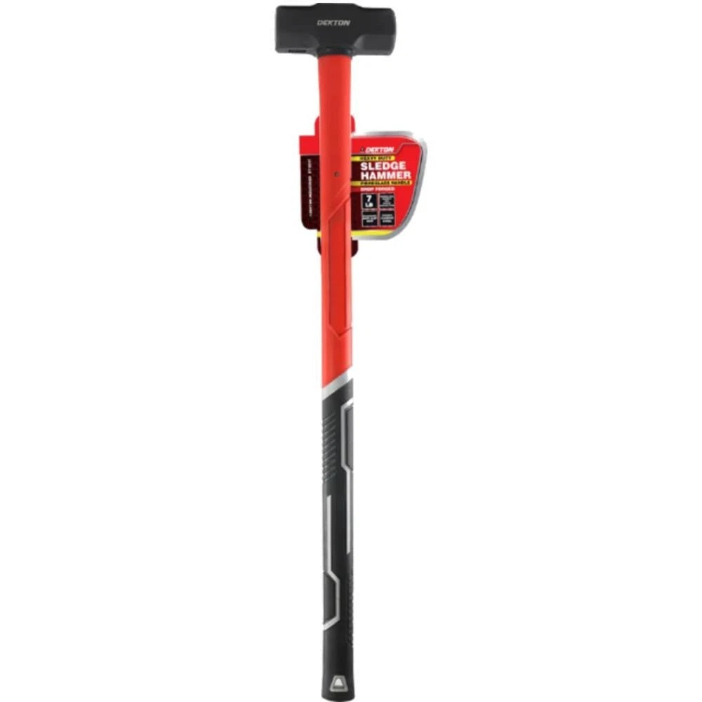 Dekton Heavy Duty Sledge Hammer with Fibreglass Handle Red and Black 7lb DT10317 | Drop Forged