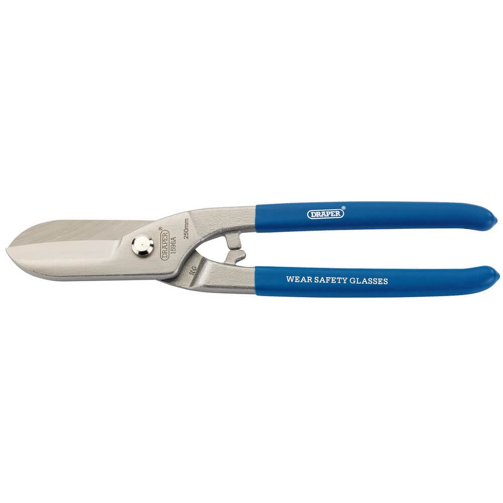 Draper Straight Tinmans Shears Blue and Silver 250mm 37152